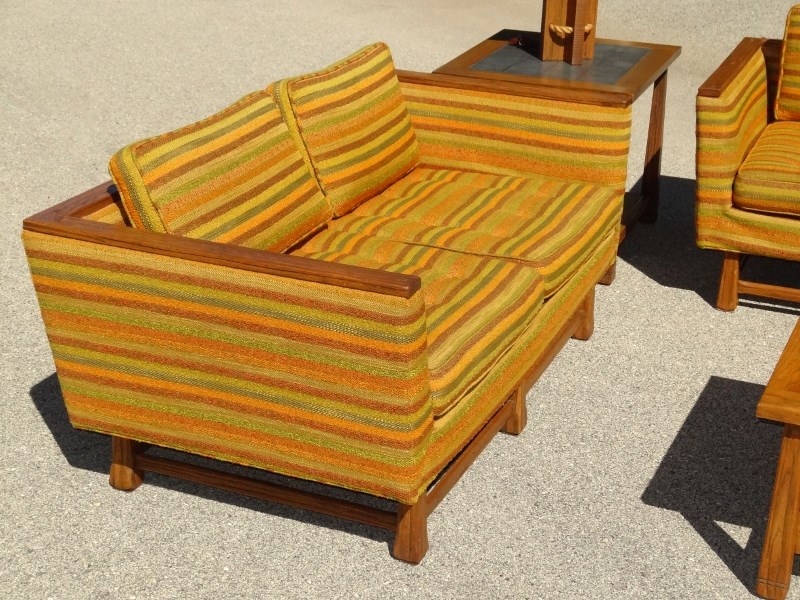 RARE 1960s A. Brandt Ranch Oak Modern Couches & Coffee Corner Tables * Pristine eBay