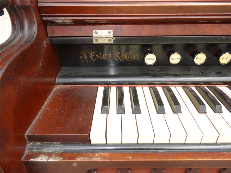 Antique Victorian Gothic 1880s Estey Walnut Pump Organ With Oil Lamp Holders eBay